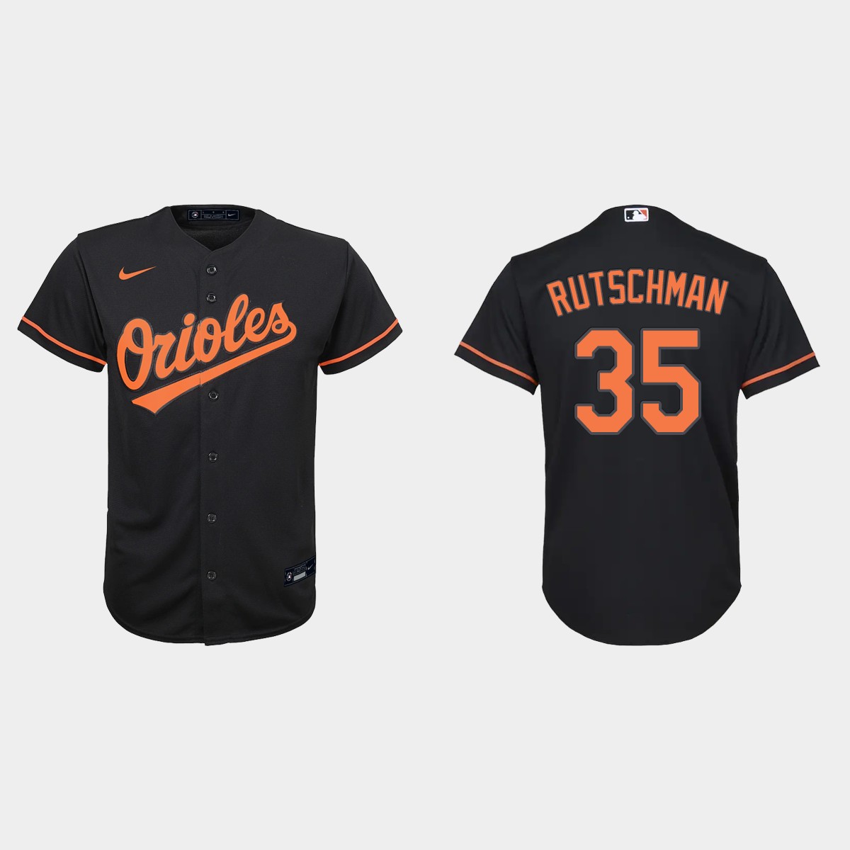 Youth Baltimore Orioles Adley Rutschman Black Alternate Jersey