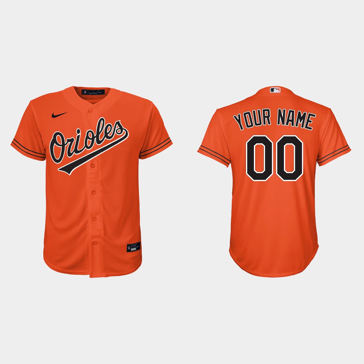 Youth Baltimore Orioles Custom Orange Jersey