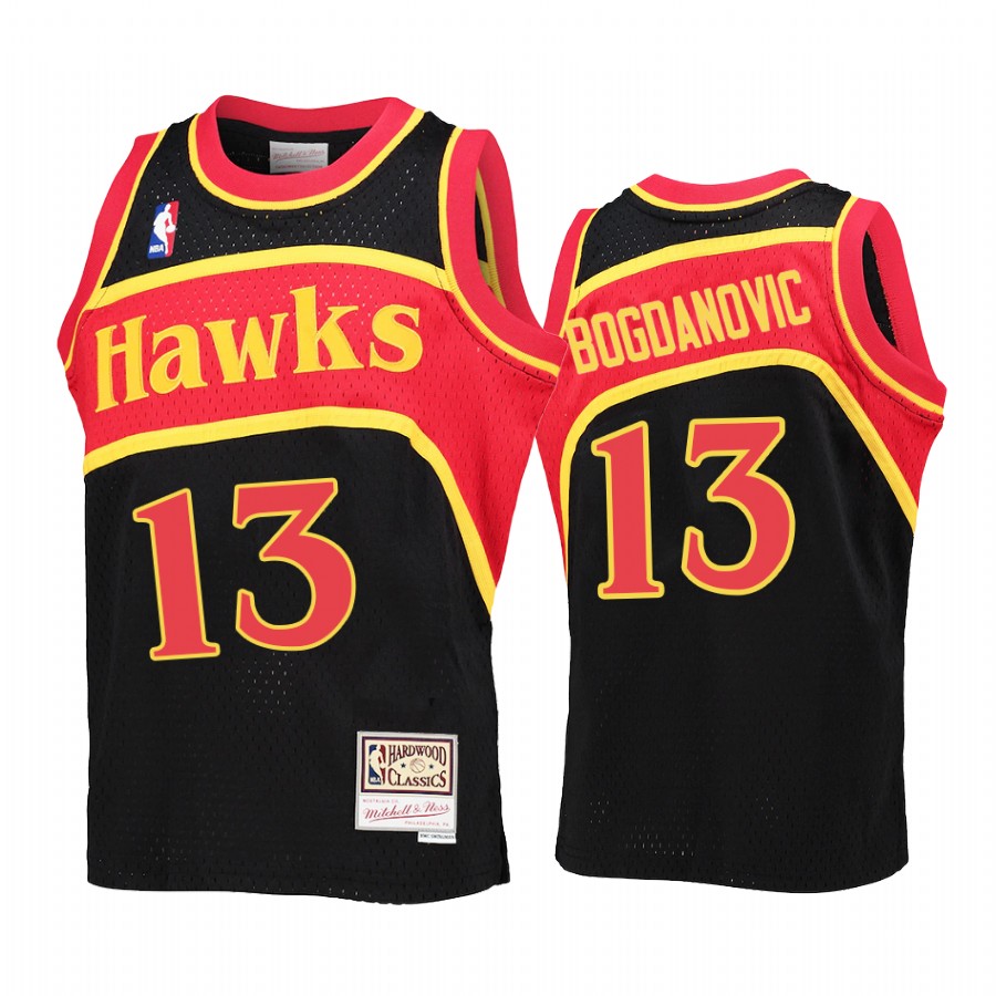 Youth Bogdan Bogdanovic Atlanta Hawks Black Reload Jersey Throwback