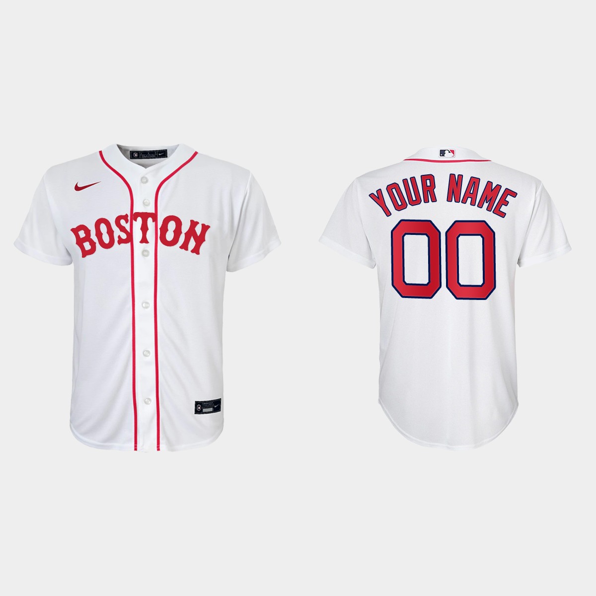 Youth Boston Red Sox #00 Custom White Patriots' Day Jersey