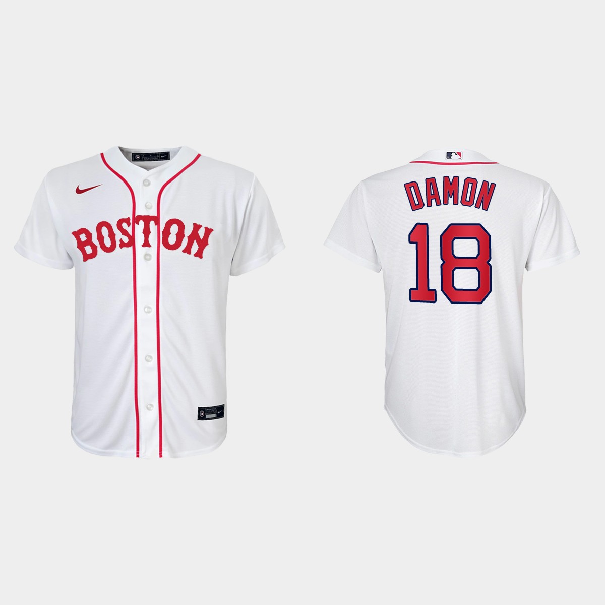Youth Boston Red Sox #18 Johnny Damon White Patriots' Day Jersey