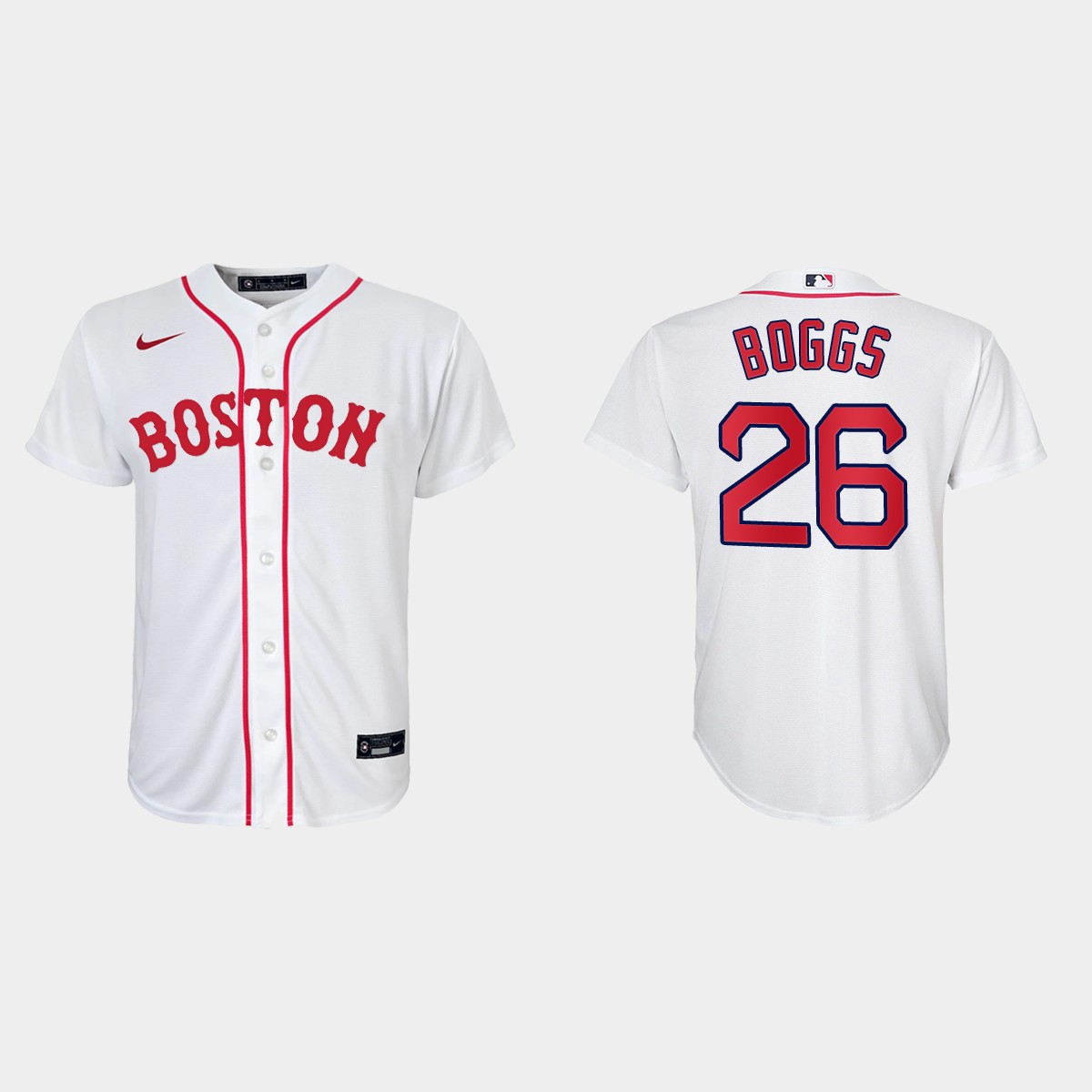 Youth Boston Red Sox #26 Wade Boggs White Patriots' Day Jersey