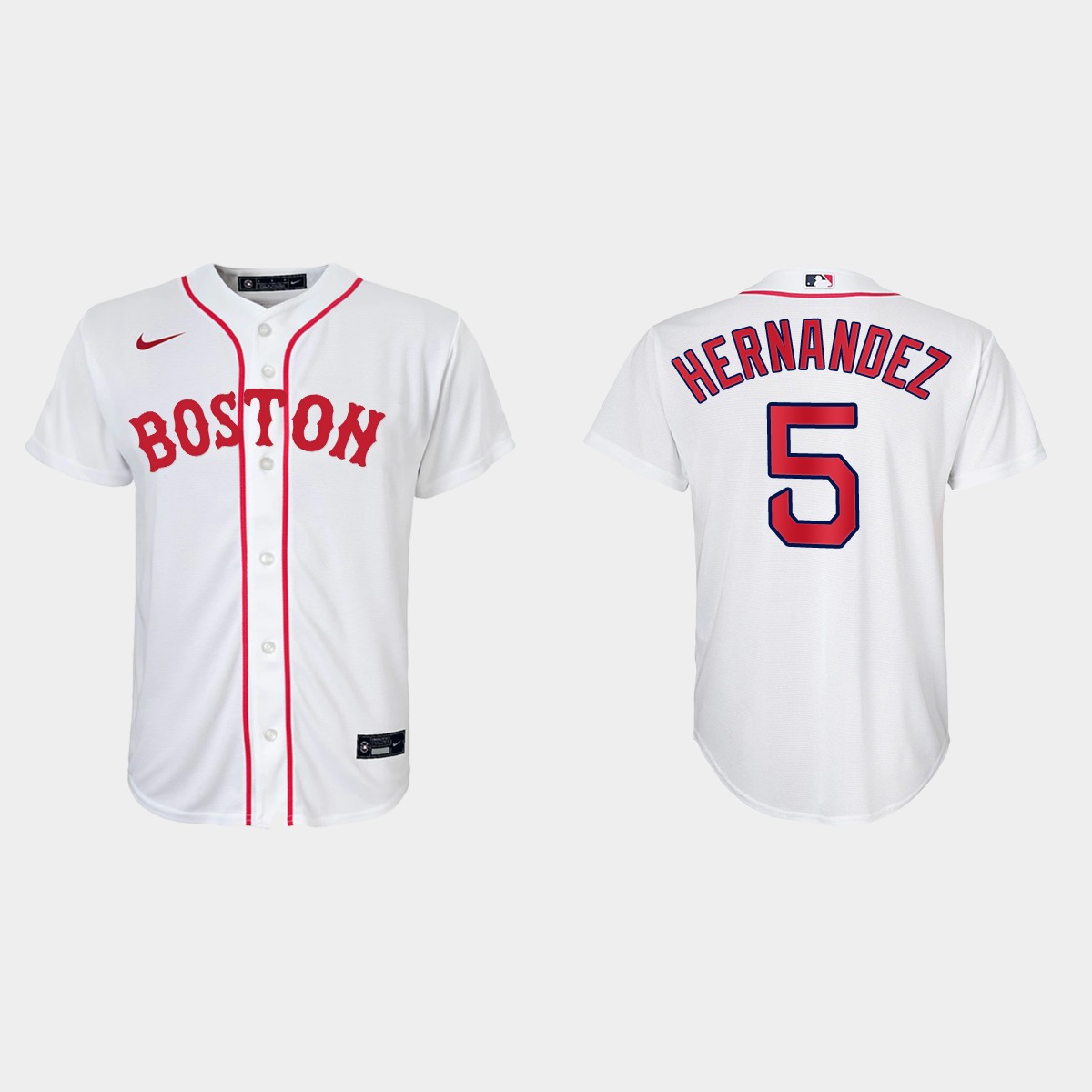 Youth Boston Red Sox #5 Enrique Hernandez White Patriots' Day Jersey