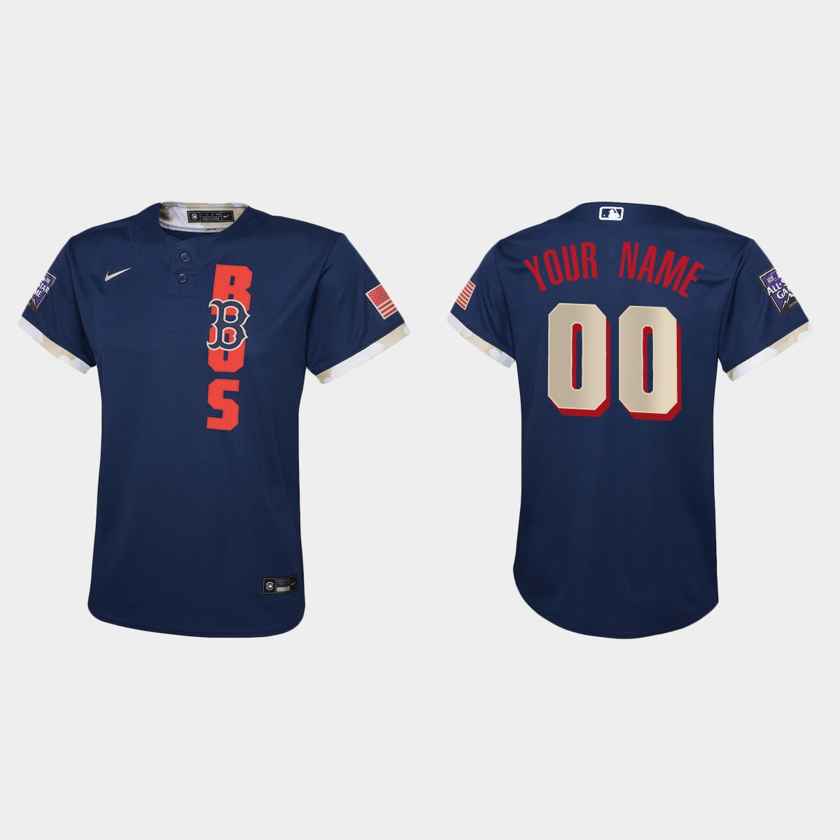 Youth Boston Red Sox Custom Navy All-Star Game Jersey