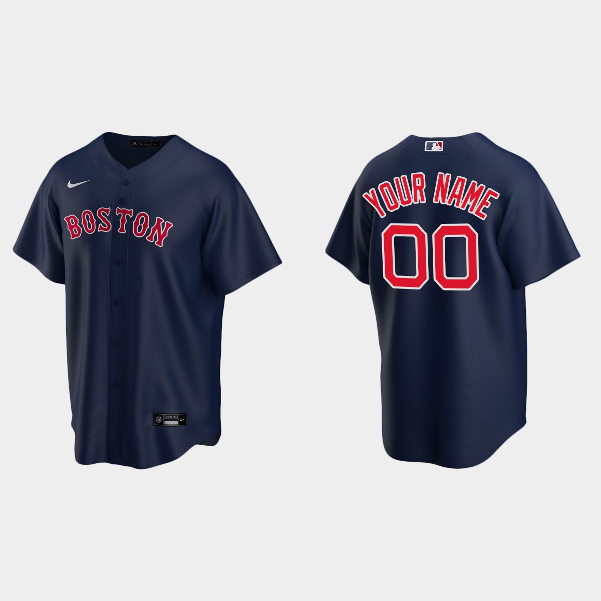 Youth Boston Red Sox Custom Navy Alternate Jersey
