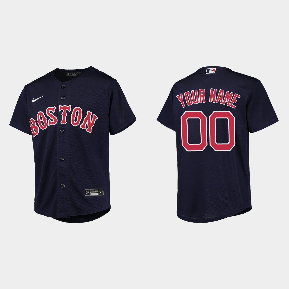Youth Boston Red Sox Custom Navy Jersey