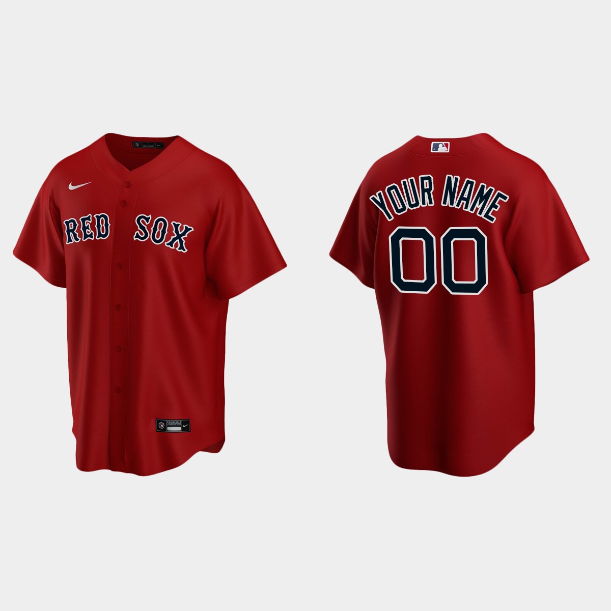 Youth Boston Red Sox Custom Red Alternate Jersey