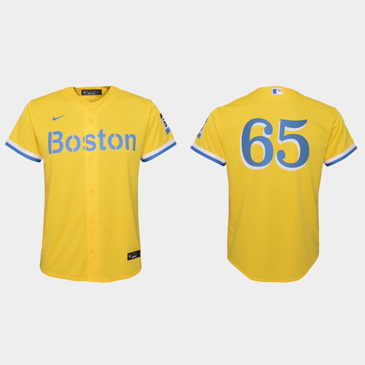 Youth Boston Red Sox James Paxton Gold Light Blue City Connect Jersey