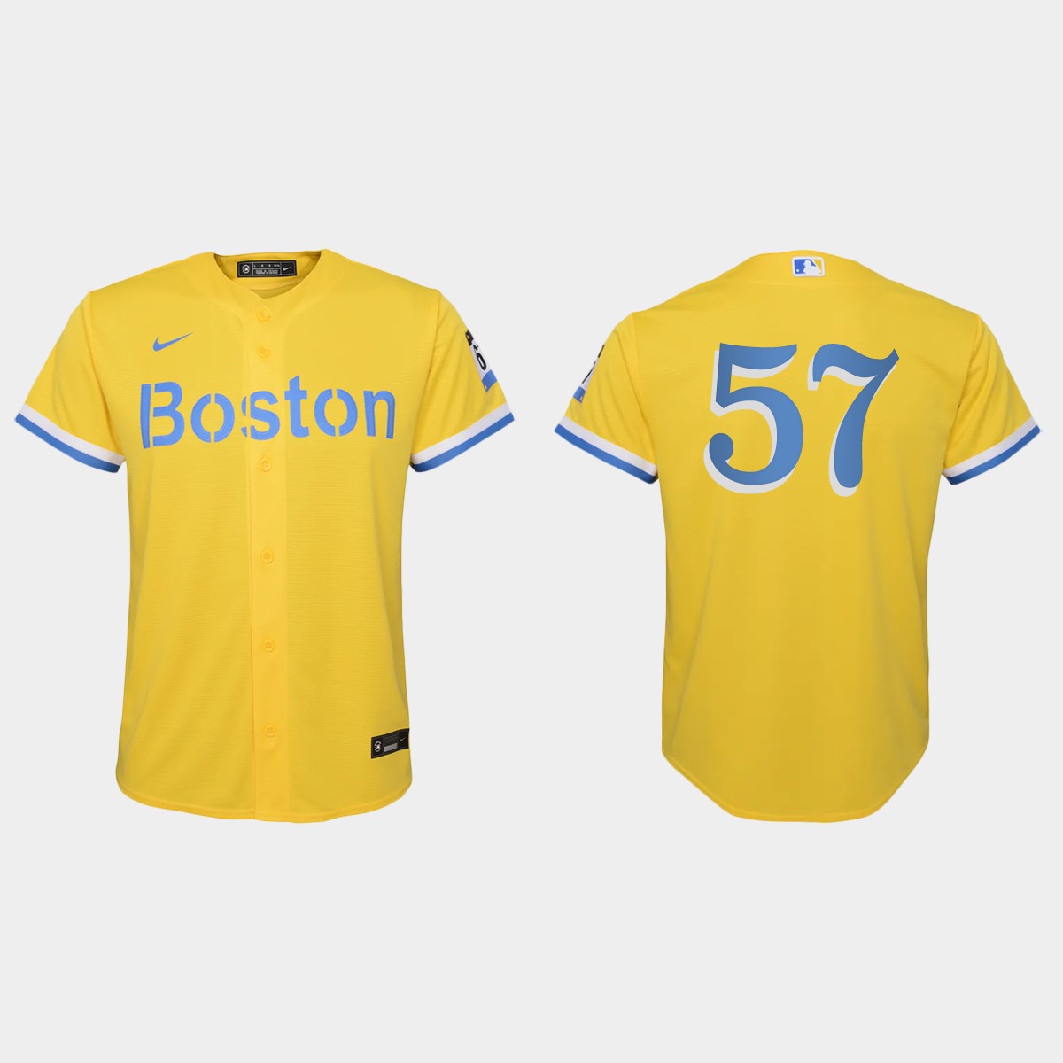 Youth Boston Red Sox Joely Rodriguez Gold Light Blue City Connect Jersey