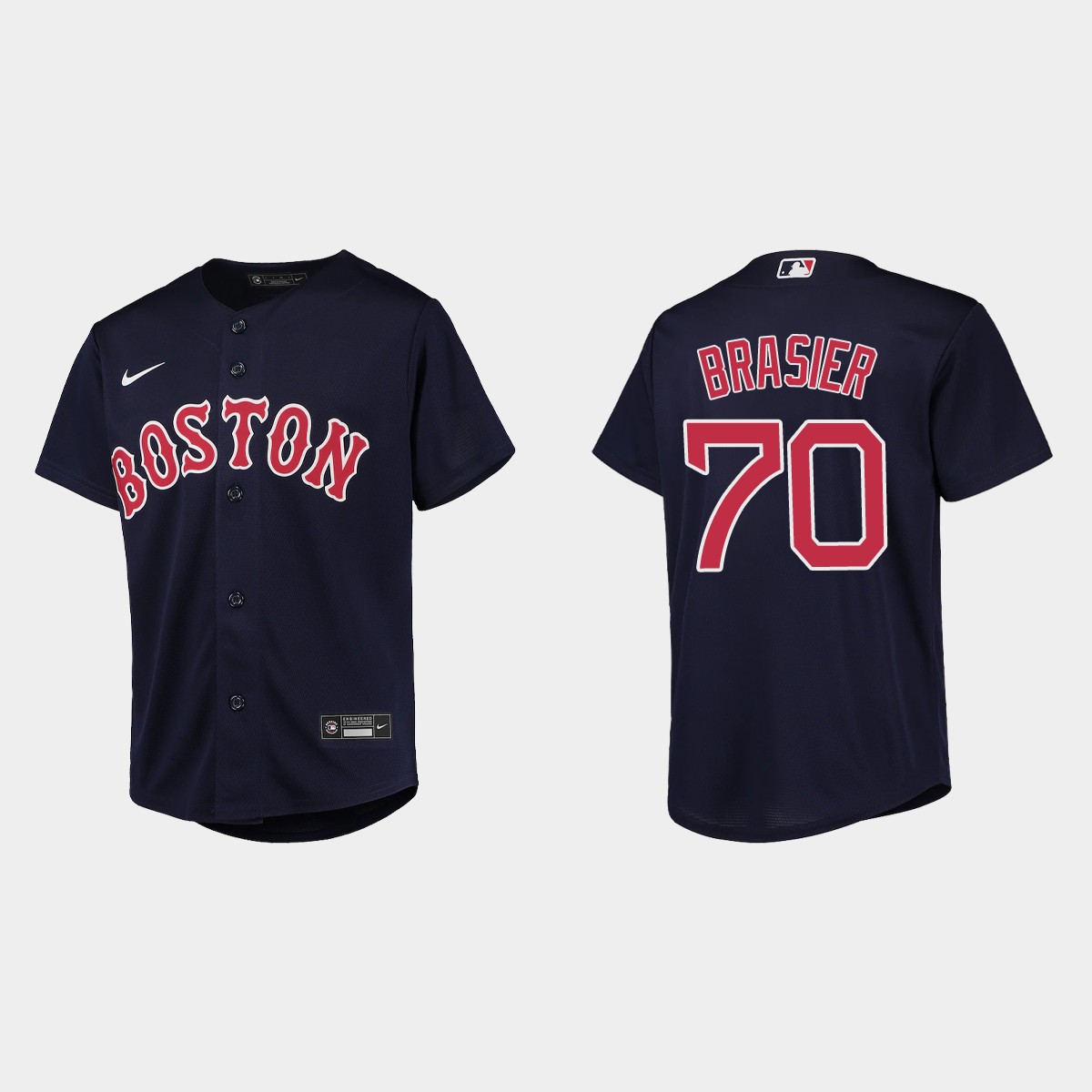 Youth Boston Red Sox Ryan Brasier Navy Jersey