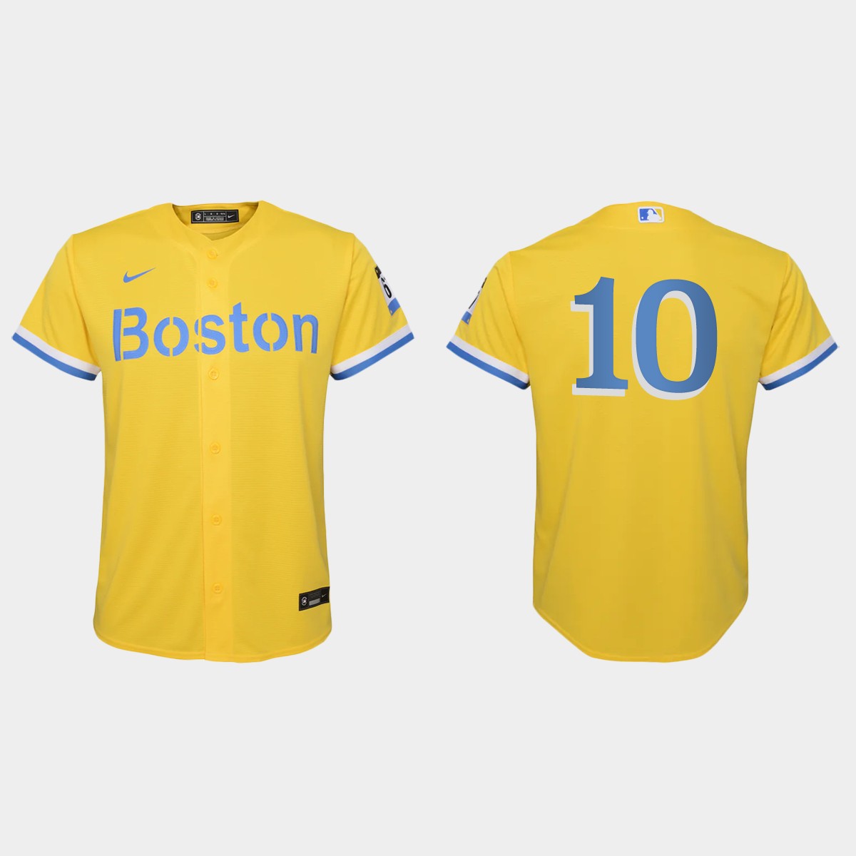 Youth Boston Red Sox Trevor Story Gold Light Blue City Connect Jersey