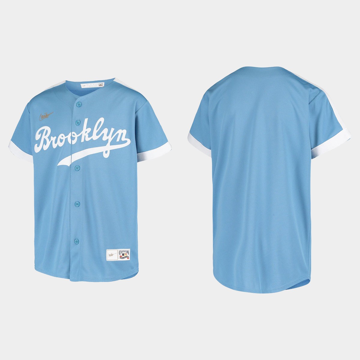 Youth Brooklyn Dodgers Light Blue Cooperstown Collection Alternate Jersey