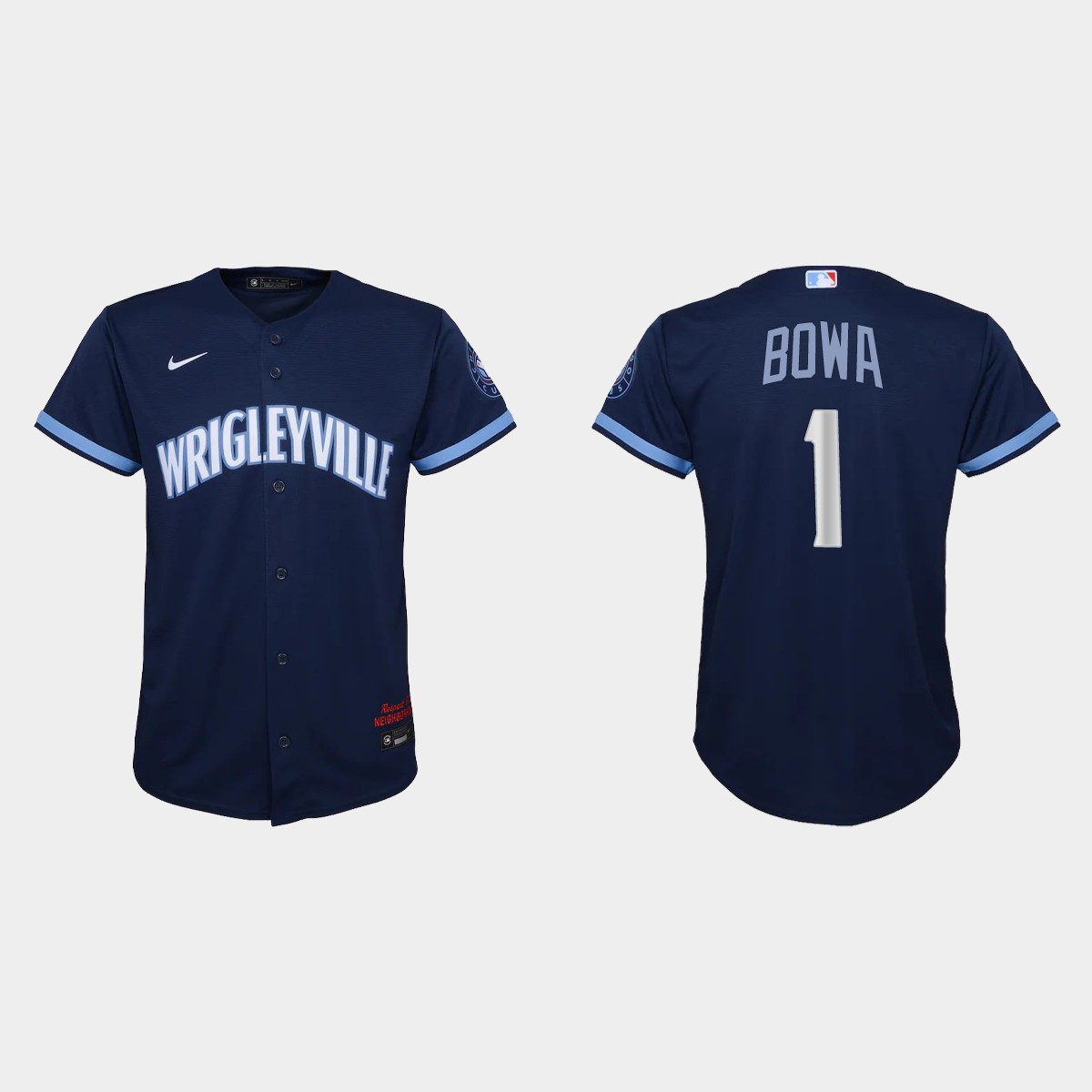 Youth Chicago Cubs #1 Larry Bowa Navy City Connect Jersey