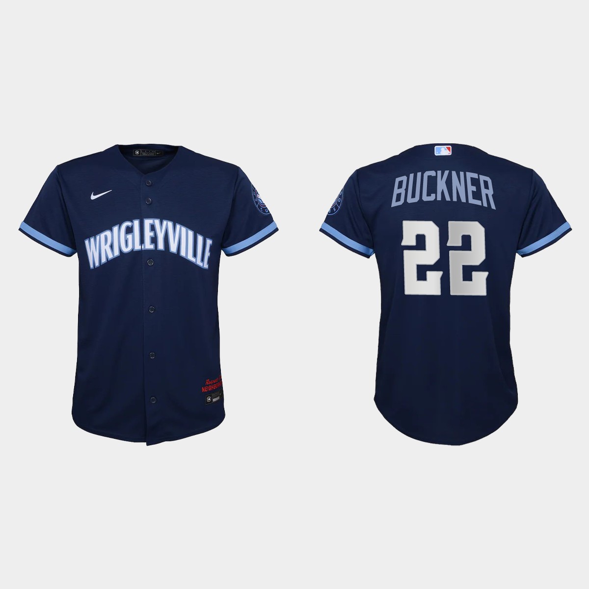 Youth Chicago Cubs #22 Bill Buckner Navy City Connect Jersey