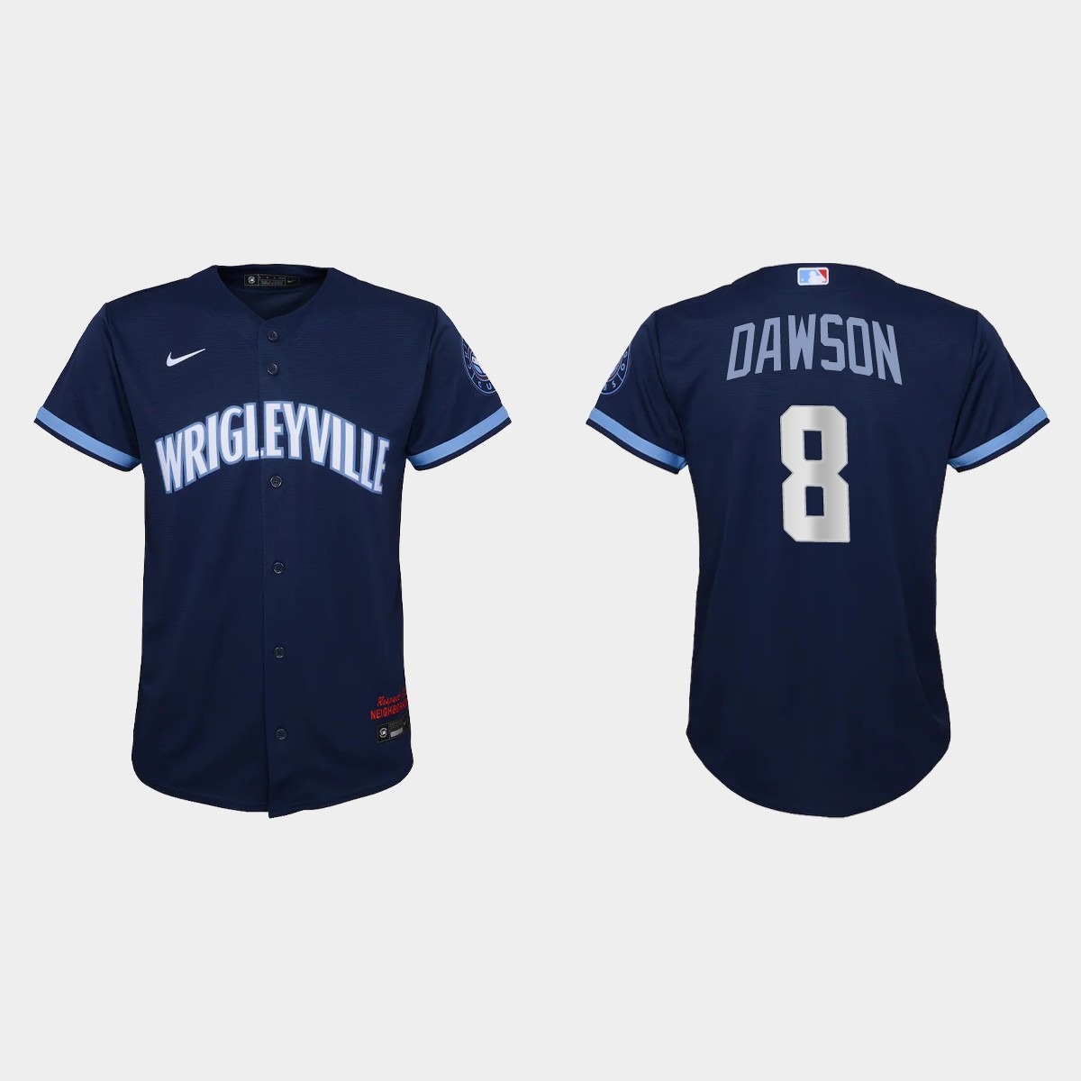 Youth Chicago Cubs #8 Andre Dawson Navy City Connect Jersey