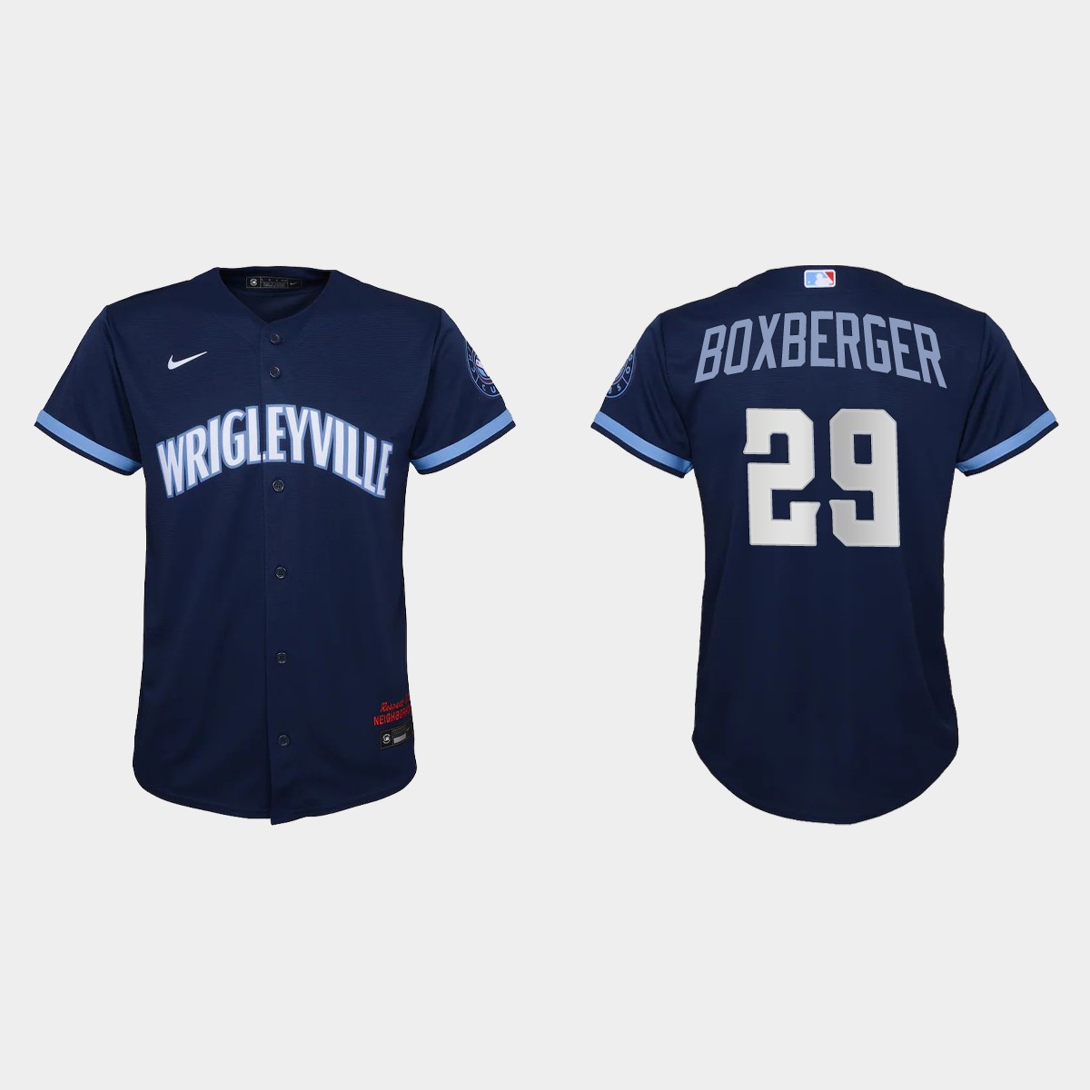 Youth Chicago Cubs Brad Boxberger Navy City Connect Jersey