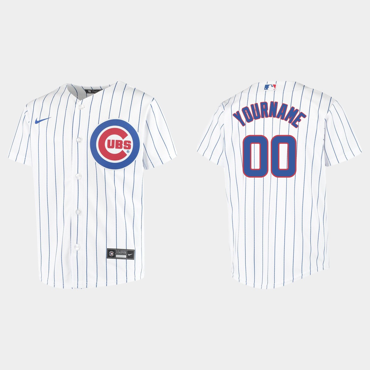 Youth Chicago Cubs Custom White Home Jersey