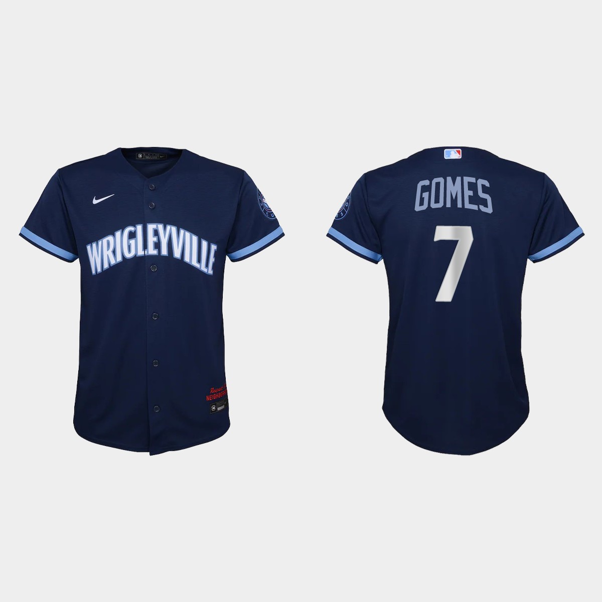 Youth Chicago Cubs Yan Gomes Navy City Connect Jersey