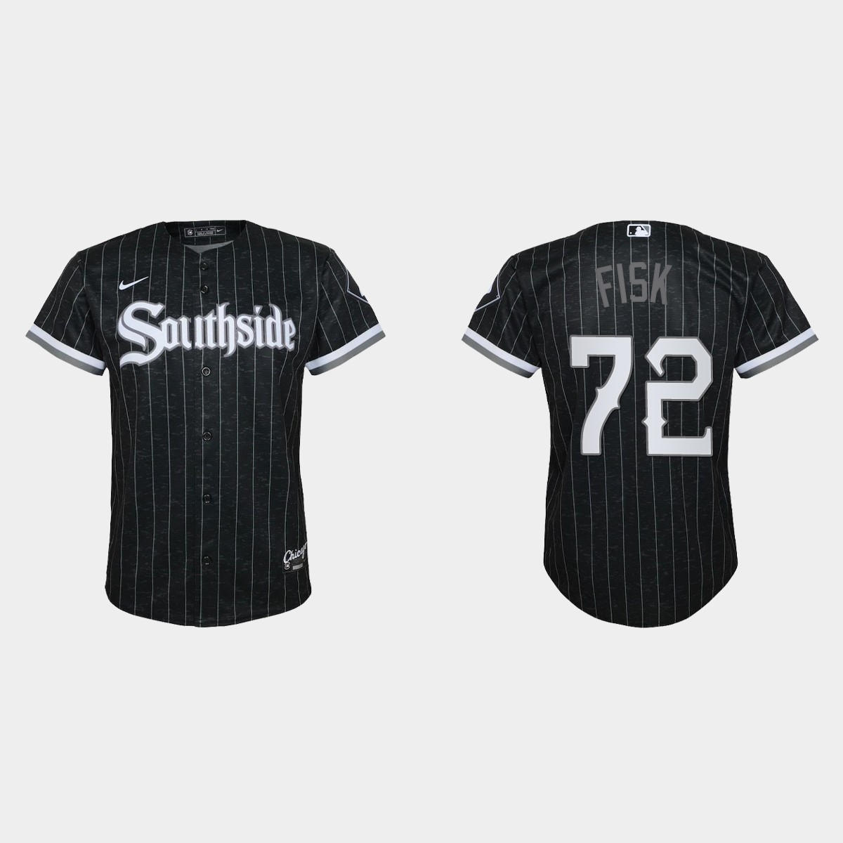 Youth Chicago White Sox #72 Carlton Fisk Black City Connect Jersey