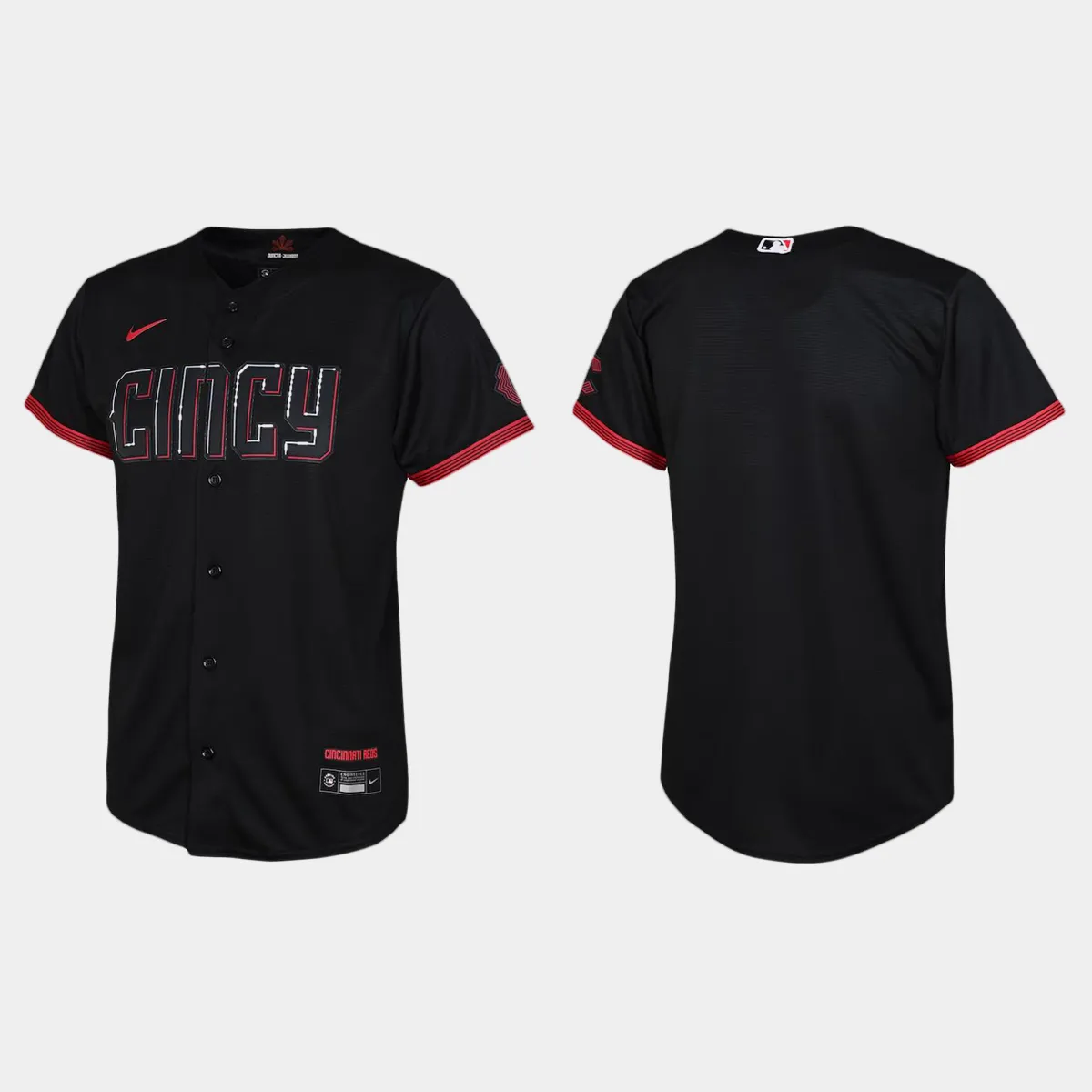 Youth Cincinnati Reds Black City Connect Jersey