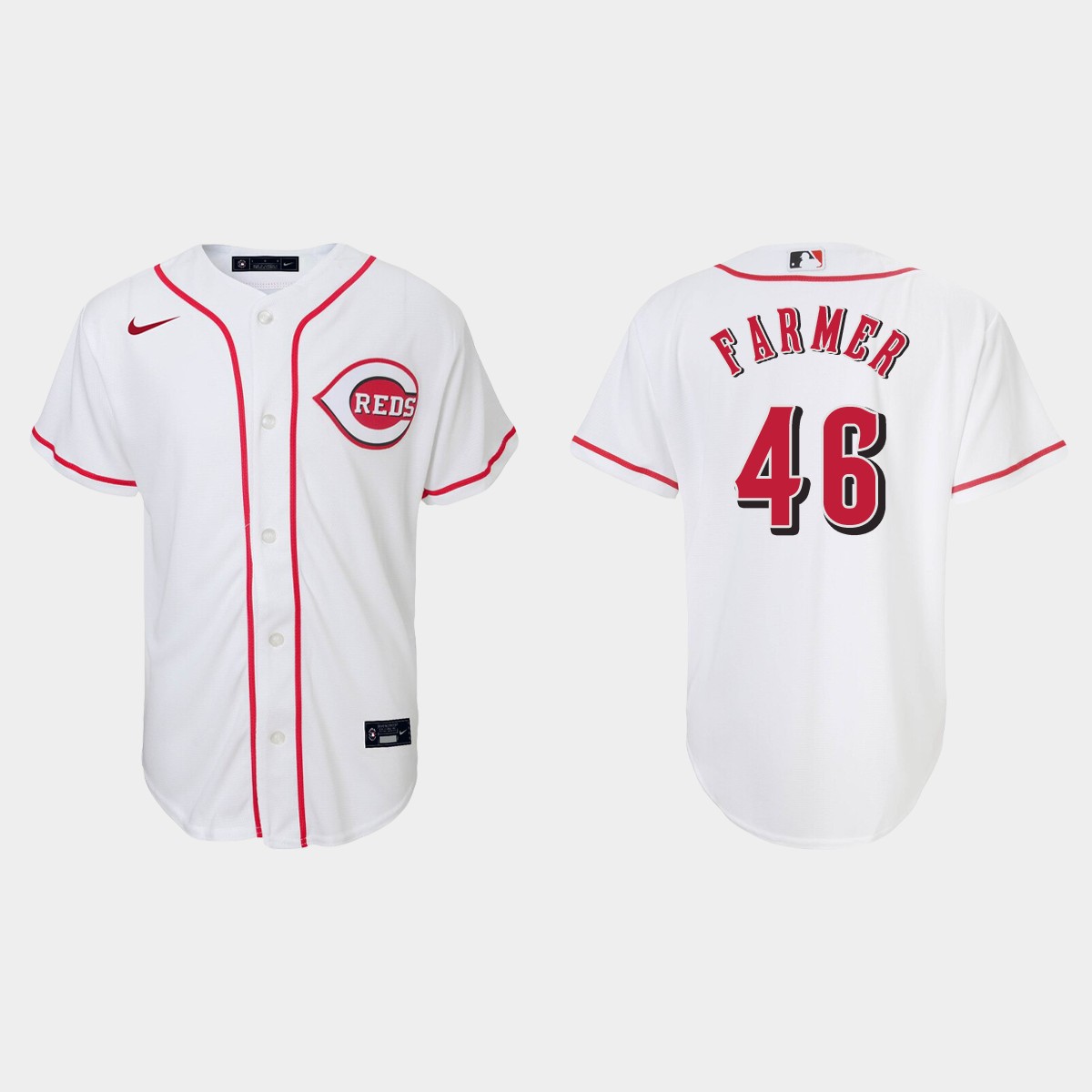 Youth Cincinnati Reds Buck Farmer White Home Jersey