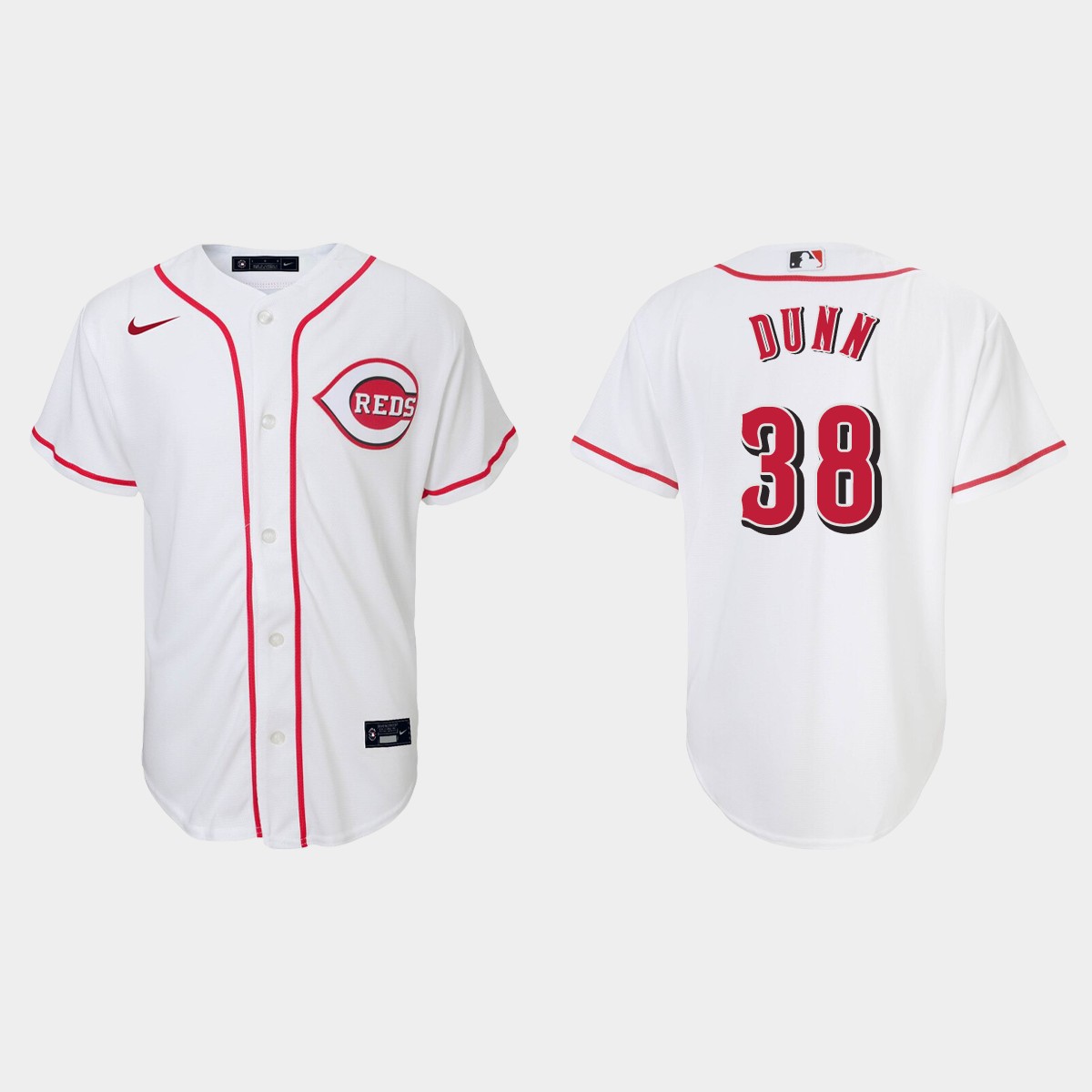 Youth Cincinnati Reds Justin Dunn White Home Jersey
