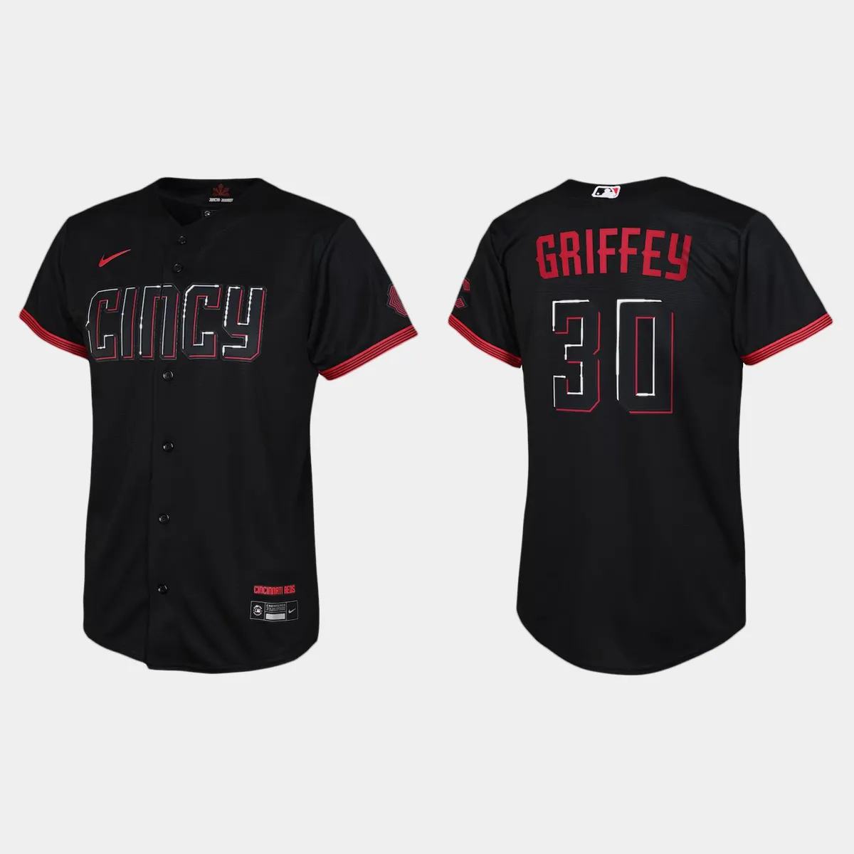 Youth Cincinnati Reds Ken Griffey Jr. Black City Connect Jersey