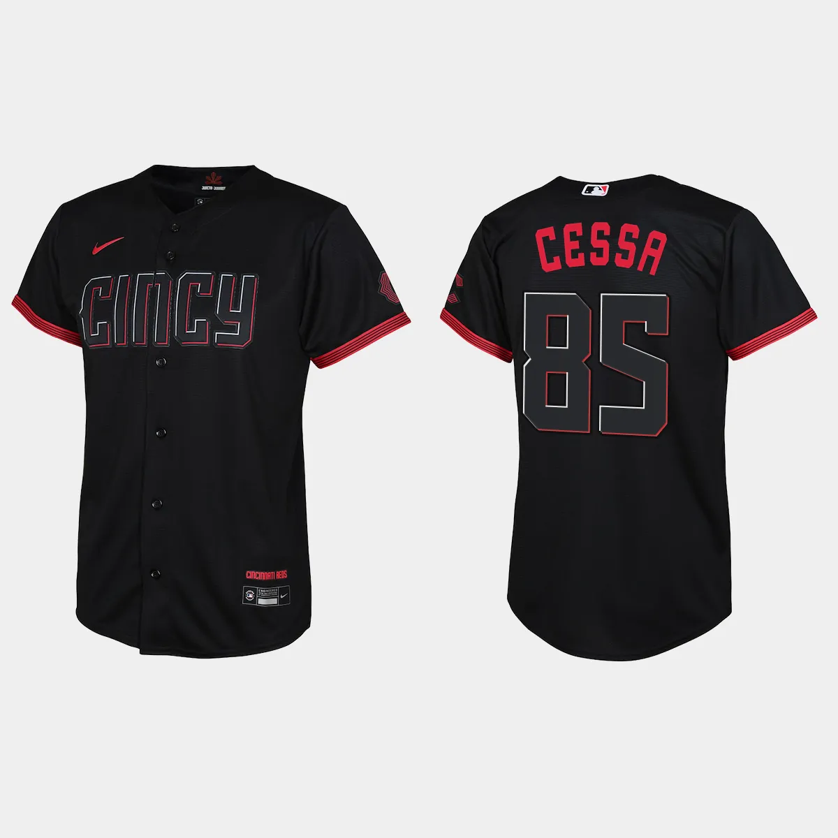 Youth Cincinnati Reds Luis Cessa Black City Connect Jersey