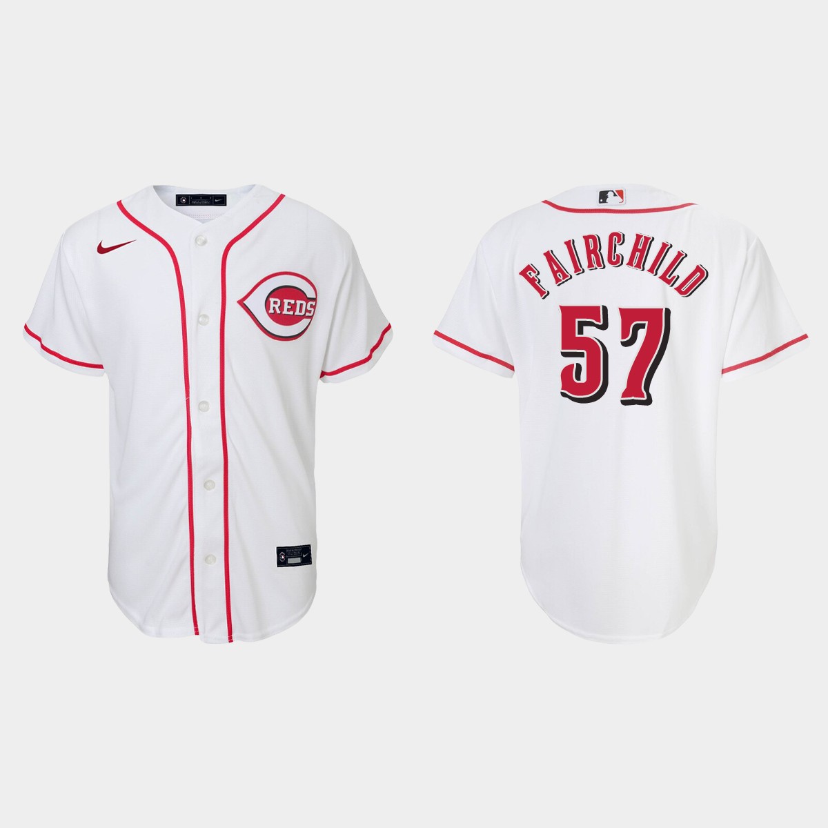 Youth Cincinnati Reds Stuart Fairchild White Home Jersey