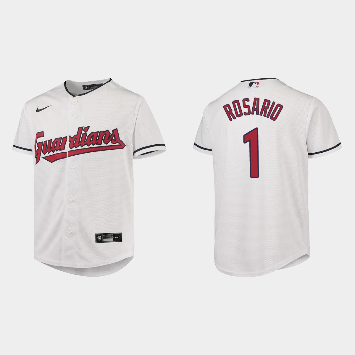 Youth Cleveland Guardians Amed Rosario White Jersey