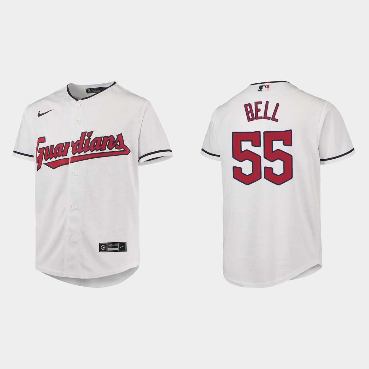 Youth Cleveland Guardians Josh Bell White Jersey