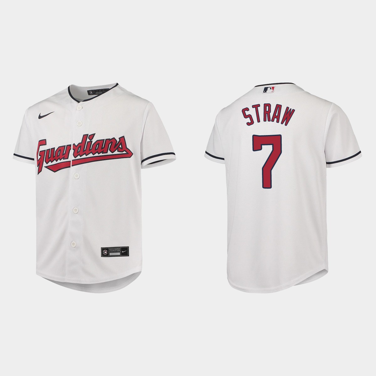 Youth Cleveland Guardians Myles Straw White Jersey