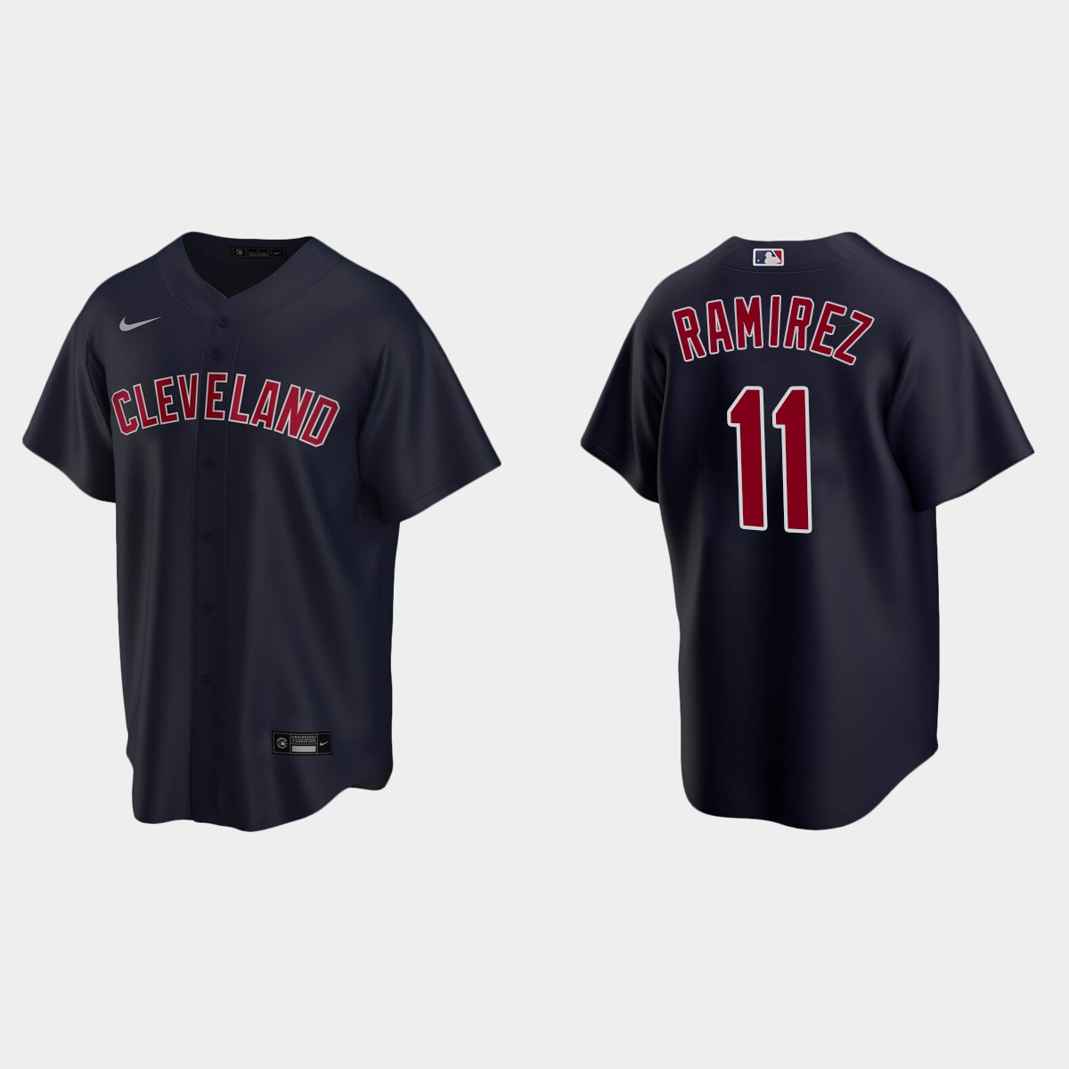 Youth Cleveland Indians #11 Jose Ramirez Navy Alternate Jersey
