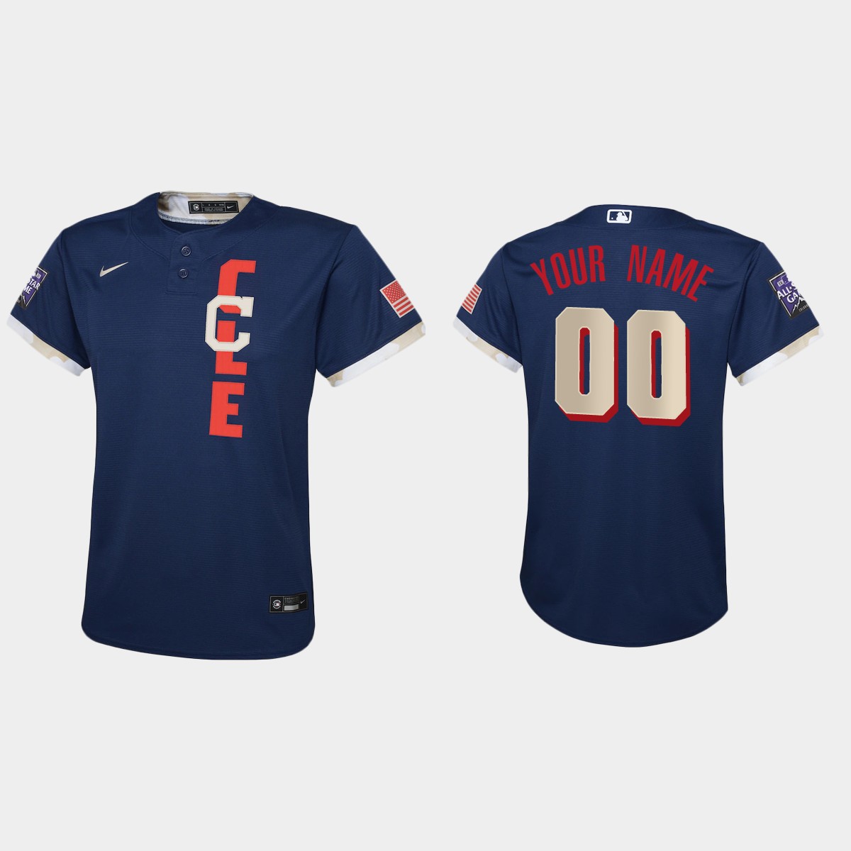 Youth Cleveland Indians Custom Navy All-Star Game Jersey