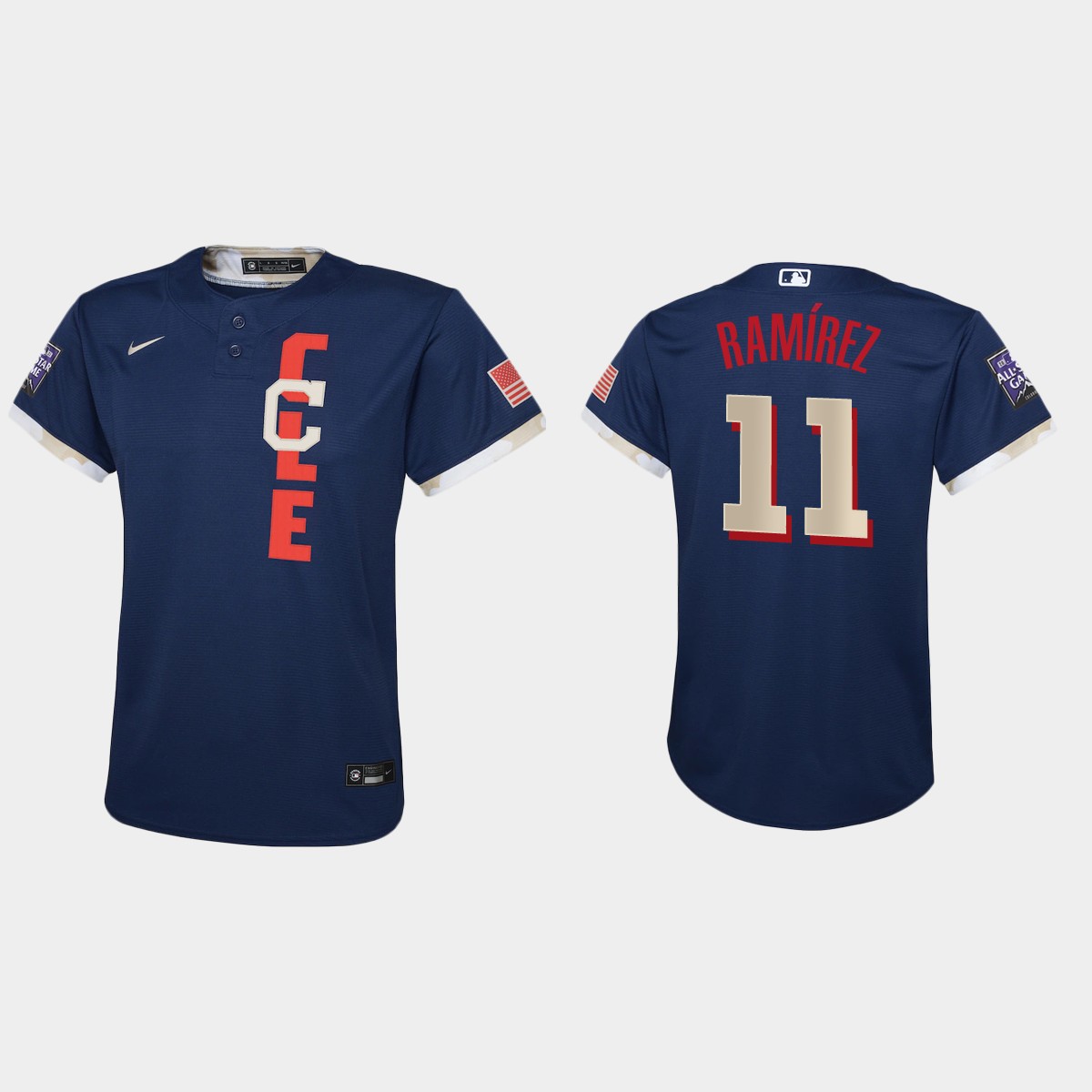 Youth Cleveland Indians Jose Ramirez Navy All-Star Game Jersey