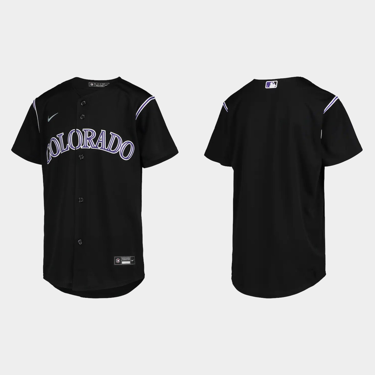 Youth Colorado Rockies Black Jersey