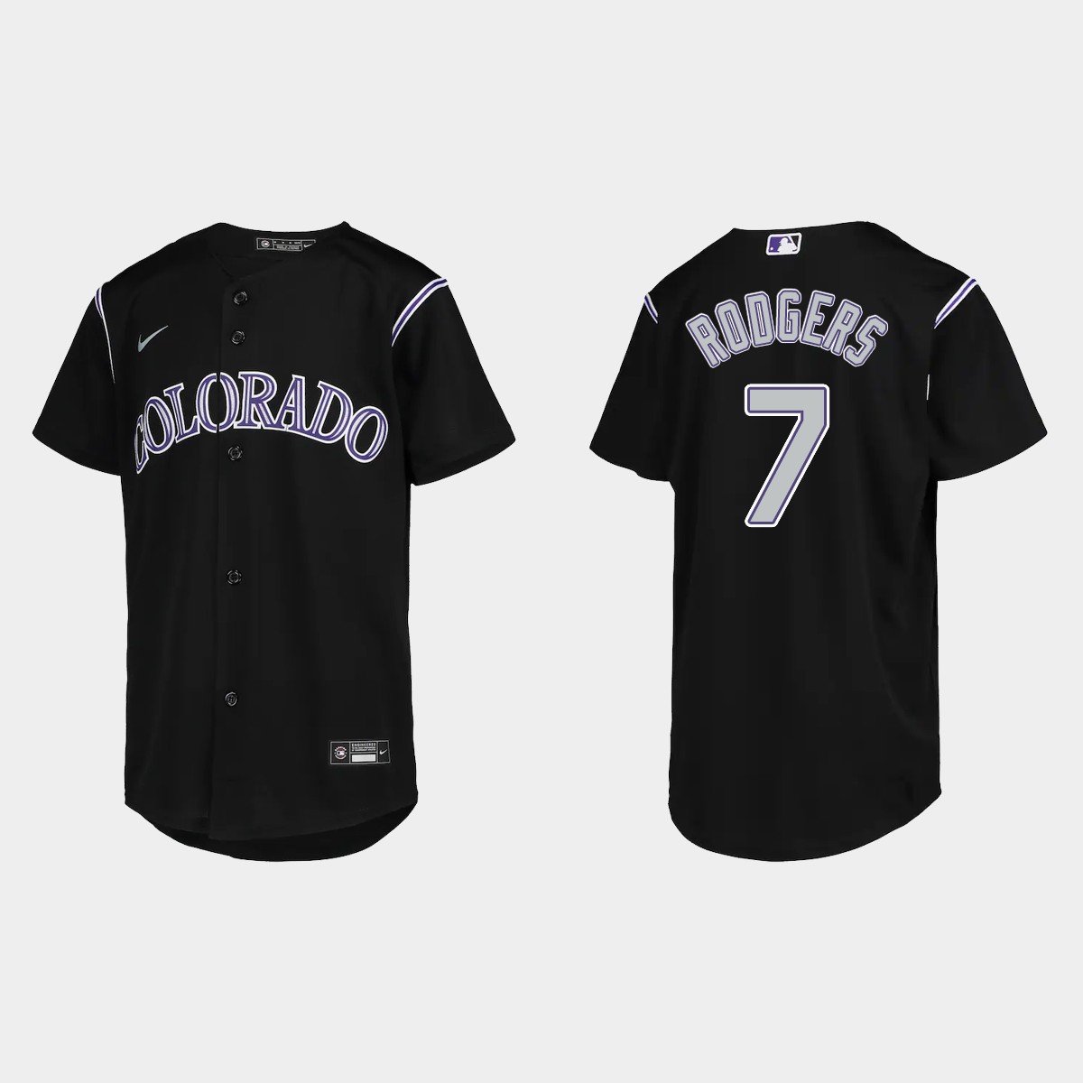 Youth Colorado Rockies Brendan Rodgers Black Jersey