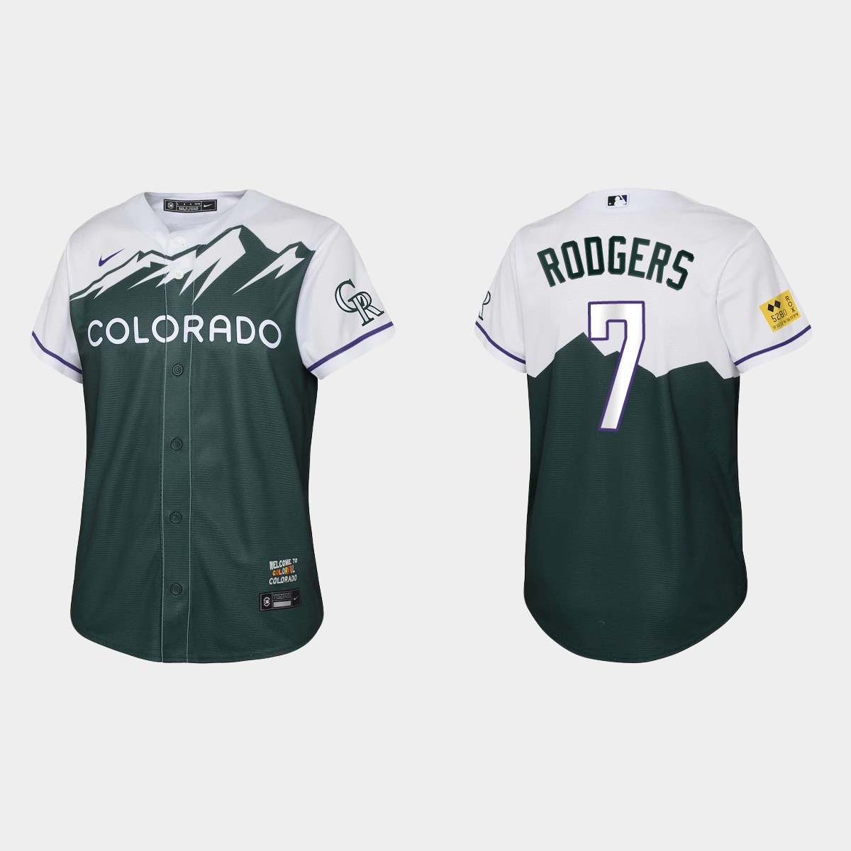 Youth Colorado Rockies Brendan Rodgers Green City Connect Jersey