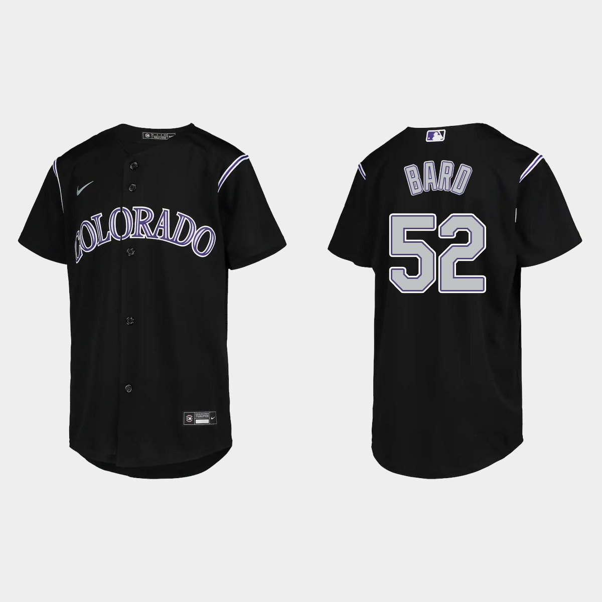 Youth Colorado Rockies Daniel Bard Black Jersey