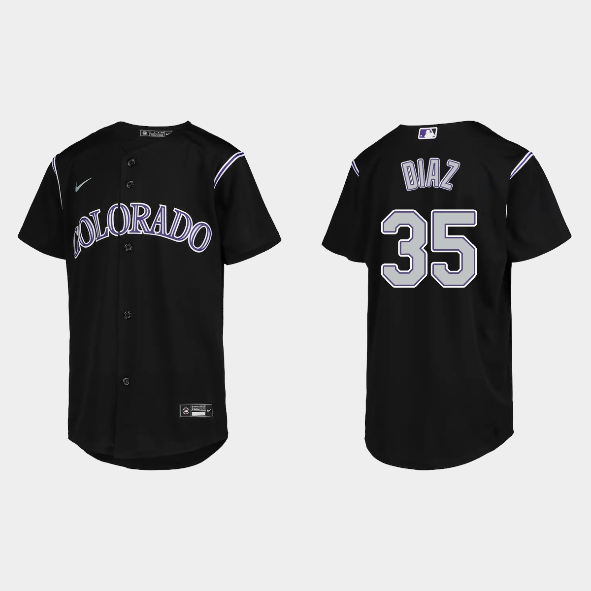 Youth Colorado Rockies Elias Diaz Black Jersey