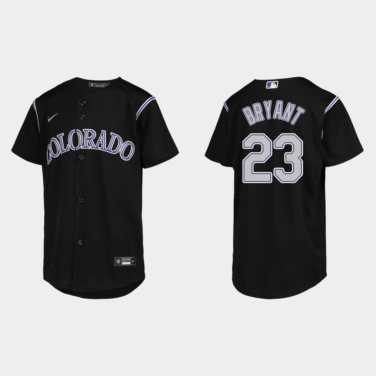 Youth Colorado Rockies Kris Bryant Black Jersey