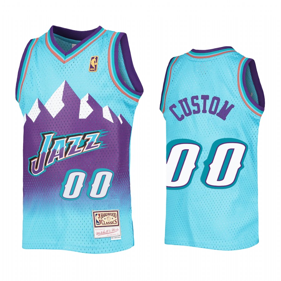 Youth Custom Utah Jazz Blue Reload Jersey Throwback