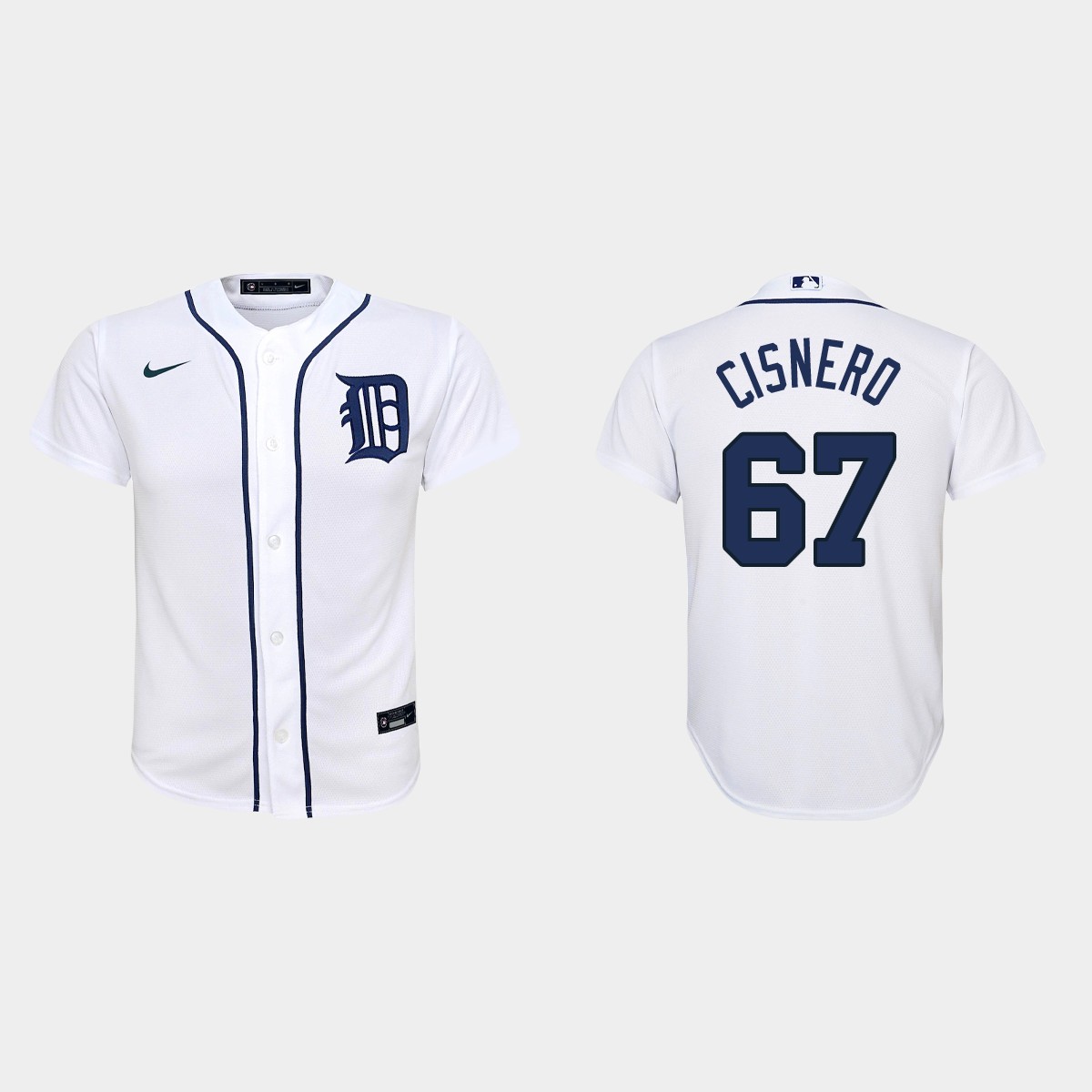 Youth Detroit Tigers #67 Jose Cisnero White Home Jersey