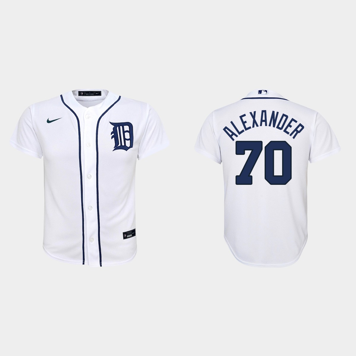 Youth Detroit Tigers #70 Tyler Alexander White Home Jersey
