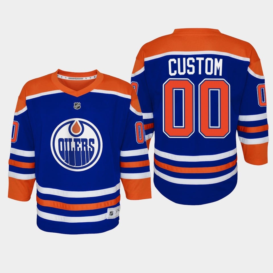 Youth Edmonton Oilers Custom 00 Home Player Jersey Royal