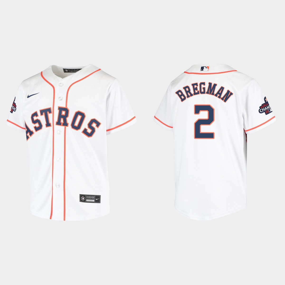 Youth Houston Astros Alex Bregman White World Series Champions Jersey