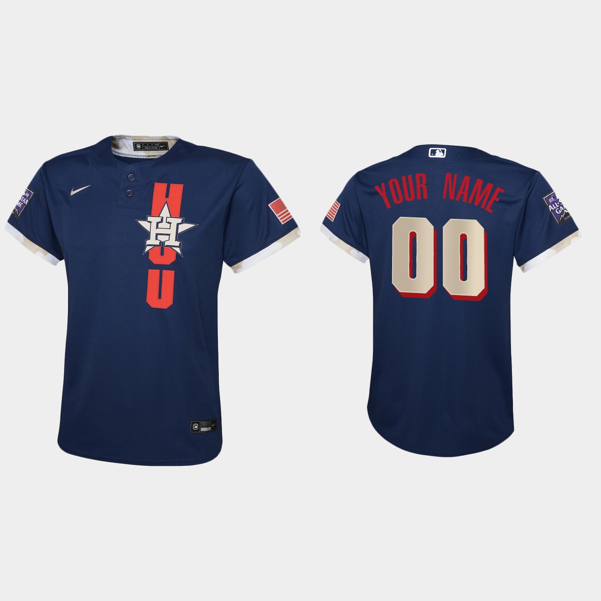 Youth Houston Astros Custom Navy All-Star Game Jersey