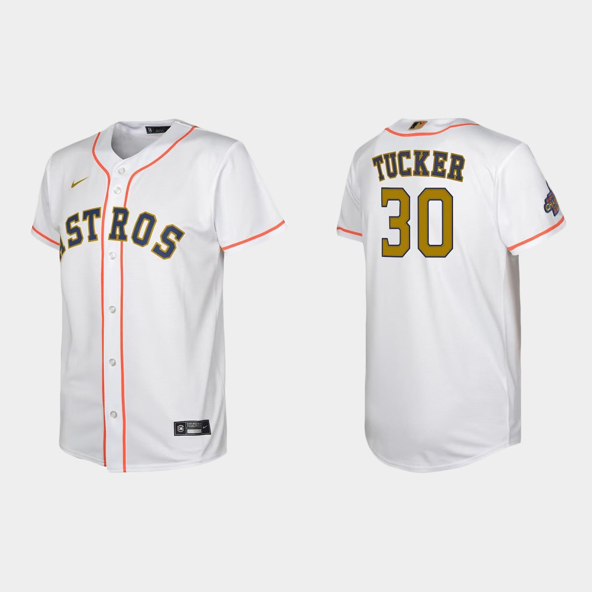 Youth Houston Astros Kyle Tucker White Gold Collection Jersey