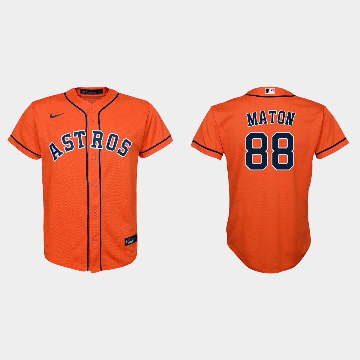 Youth Houston Astros Phil Maton Orange Alternate Jersey