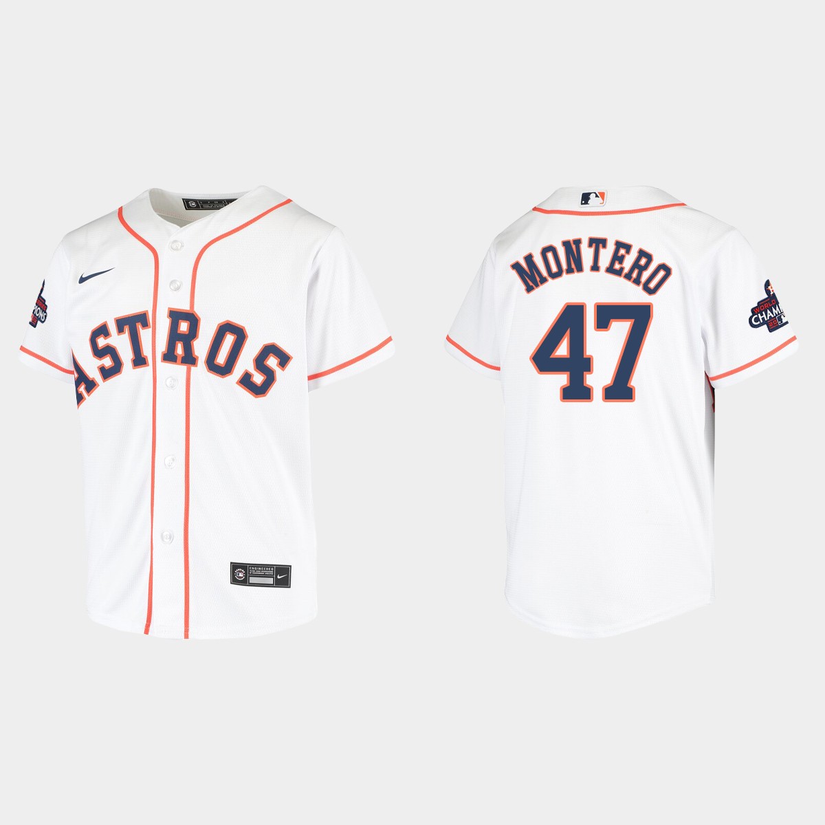 Youth Houston Astros Rafael Montero White World Series Champions Jersey